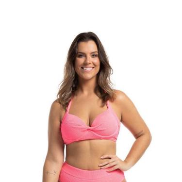 Imagem de Top Biquíni Meia Taça Borboleta Plus Size em Textura - Cor de Cacau, 5