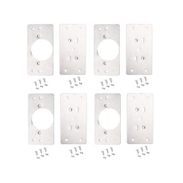 Imagem de Kit Com 8 Placa De Reparo Para Consertar Dobradiça Armário Mdf + 48 Pa