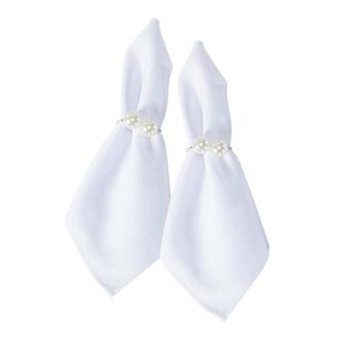 Imagem de Kit Anel Para Guardanapos Pérola Duplo Grande 4cm x 3cm Argola - Valle