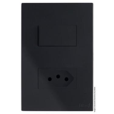 Imagem de Kit Interruptor Simples + Tomada 10A 4X2 Brs12208-4Bk