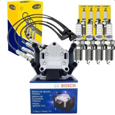 Imagem de Kit Cabo + Vela Bobina Ignição Fox Gol Golf Saveiro - Magneti Marelli