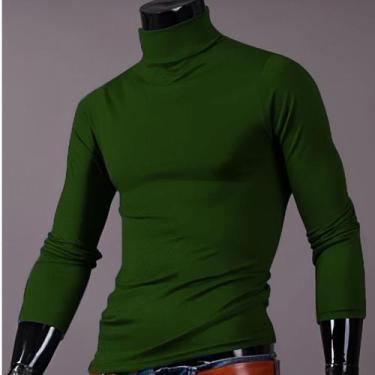 Imagem de Camiseta Estilo Gola Alta Masculina Segunda Pele Tecido Gelado - Slim 