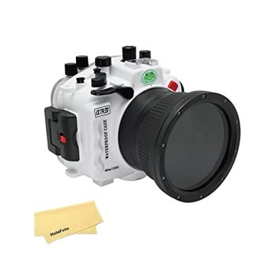 Imagem de Seafrogs Capa subaquática para Sony a7R IV [40M/130FT] Capa de mergulho impermeável para Sony A7R IV Sony a7r4 com porta plana longa de 28-70 mm branca