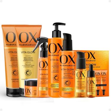 Imagem de Kit Ox Mari Maria Hair Vita Glow: Shampoo, Condicionador, Máscara, Ampola, Sérum, Leave-In, Defrizante, Óleo e Tônico