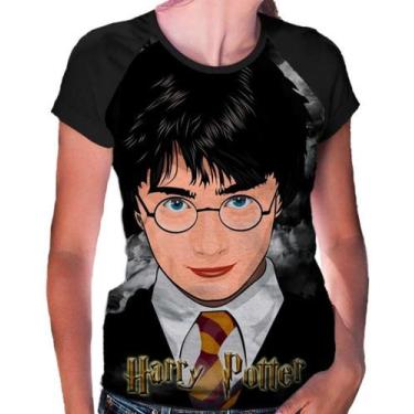 Imagem de Camiseta Raglan Baby Look Harry Potter Ref:213 - smoke, Preto, XG