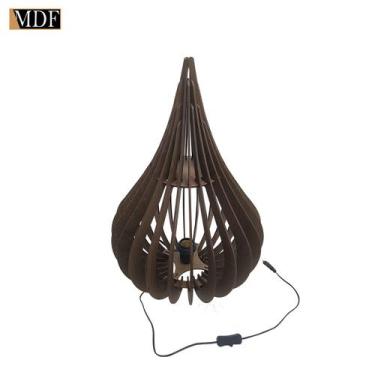 Imagem de Abajur de Chão Gota Design Moderno Rustico 30,5x44cm Madeira Mdf Imbui