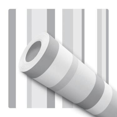 Imagem de Papel De Parede Adesivo Lavável Bebê Cinza Listras Infantil Quarto Sal