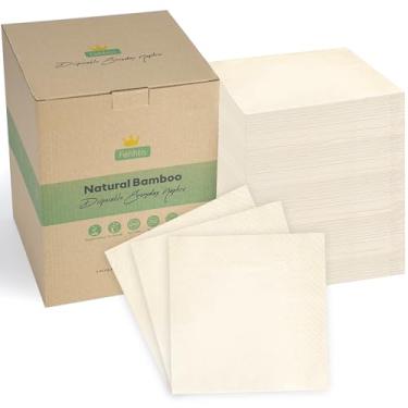 Imagem de FEHHTO Guardanapos descartáveis - Pacote com 300 guardanapos de papel ecológicos reciclados - macios, absorventes para cozinha, festas - marrom natural