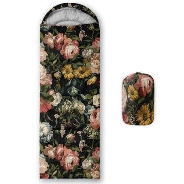 Imagem de Sacos de dormir para adultos e crianças, impressão 3D, saco de dormir para meninas e meninos, leve, impermeável, frio/quente, 3 estações, viagens ao ar livre com bolsas de compressão