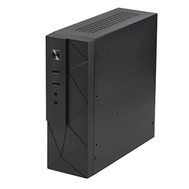 Imagem de Goodisory MX01 SECC Mini ITX HTPC Chassi sem ventilador com compartimento de disco rígido de 9 cm e pé vertical (preto)