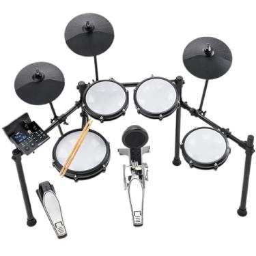 Imagem de Tambor Eletrônico Com Almofada De Malha Silenciosa Caixa De Zona Dupla De 10 Espaços 440 + Pedal De Som Real Conjunto De Bateria Eletrônica bateria eletrônica para iniciantes