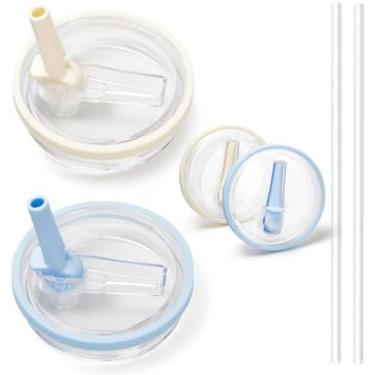 Imagem de Pacote com 2 tampas de substituição de 1,134 g para Stanley Quencher, à prova de vazamento para tampa Stanley de substituição, à prova de derramamento, reutilizável, compatível com acessórios de copo