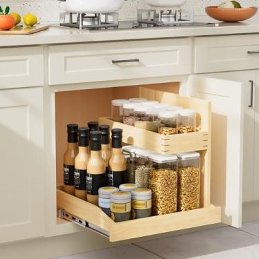 Imagem de LOVMOR Organizador de armário macio fechado sob a pia 53,3 cm L x 53,3 cm P ajustável organizador deslizante para pia de cozinha banheiro (direita)