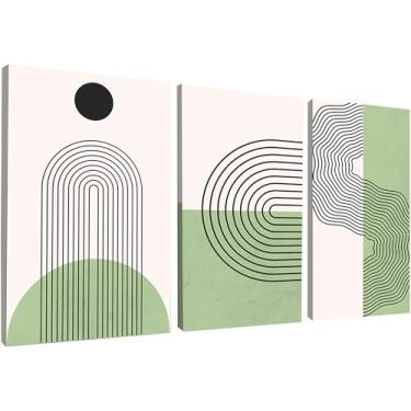 Imagem de Kit 3 Quadros Decorativos Canvas 40x50 cm, Abstrato, Arte Para Quarto, Sala, Corredor