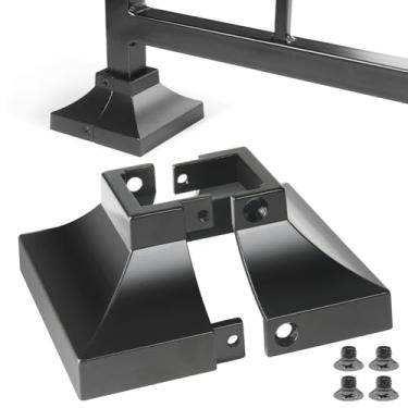 Imagem de Epcee 1Pcs Post 1" Base de Poste de Deck de Alumínio, Saia de Poste, Corrimão, Escada, Varanda, Suportes de Base de Corrimão de Deck (Preto)