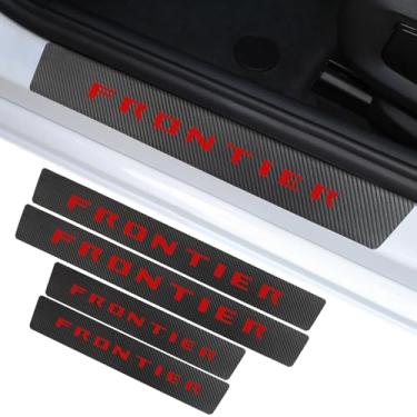Imagem de Protetor de soleira de porta de carro compatível com acessórios Nissan Frontier, para decoração de adesivo de placa deslizante de peitoril de fronteira