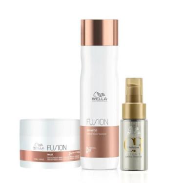 Imagem de Kit Wella Professionals Fusion Sh 250ml + Masq 150g + Oil Reflections 