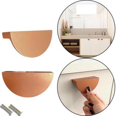 Imagem de 10 Puxador Rose Fosco Concha Moderno p/ Gaveta, Armário - Compras Fáce