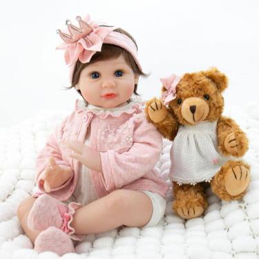 Imagem de Boneca Reborn EKOKIZ Ariel 22 cm com roupas e acessórios de brinquedos