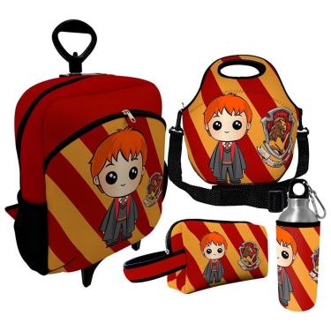 Imagem de Kit Escolar Infantil Mochila de Rodinha + Lancheira Térmica + Necessaire Plus + Squeeze de Alumíni-Unissex