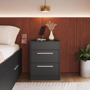 Imagem de Mesa de Cabeceira com Compartimento Oculto Lock Grafite