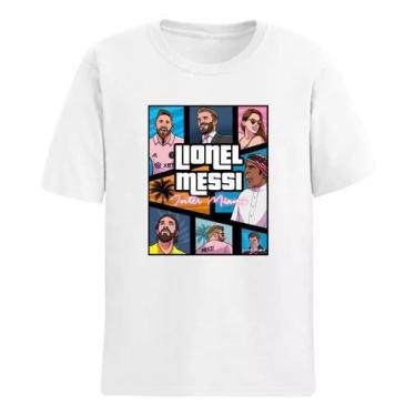 Imagem de Camiseta Unissex Lionel Messi Argentina - Estilo GTA em Algodão - Loja