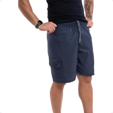 Imagem de Bermuda Shorts Masc Adulto Tactel 2 Bolsos Cargo Verão 434 - Geral, Az
