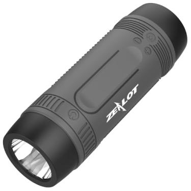 Imagem de ZEALOT Alto-falante Bluetooth portátil, alto-falante Bluetooth para bicicleta, sepaker de guidão, à prova d'água IPX5, lanterna de LED, MIC/TF/AUX para casa, ao ar livre, caminhadas, acampamento, iOS