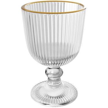 Imagem de Taça Avulsa 380ml De Vidro Com Fio De Ouro Lines - Wolff