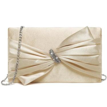 Imagem de Bolsa de noite Dasein Elegant Satin Bow Lap com strass