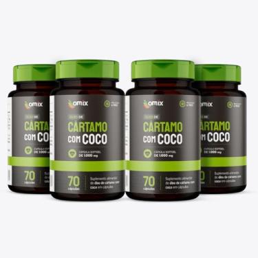 Imagem de Kit 4x - Óleo de Cártamo + Coco (1 g) - 70 cápsulas - Omix