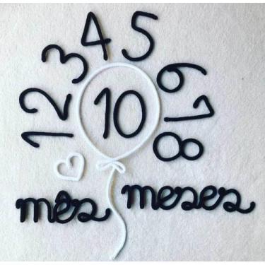 Imagem de Tricotin Kit Mesversário Balão Preto e Branco - BabyArtes