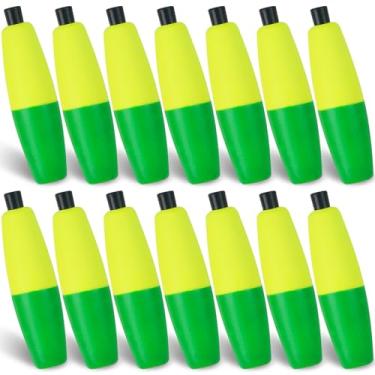 Imagem de JSHANMEI Boias de peixe-gato, flutuadores vibrantes de espuma dura flutua forte flutuabilidade de charutos para peixe-gato, equipamento de pesca em água salgada de água doce, 7,6 cm, 20 peças, amarelo