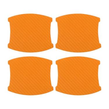 Imagem de INFINAUTO Protetor contra arranhões de maçaneta de porta de carro 3D, película protetora de maçaneta de porta de carro 84 x 94 mm laranja, 4 peças