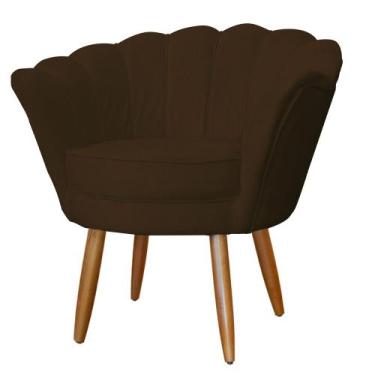 Imagem de Poltrona Decorativa Pétala belo tok - Suede - Petala, Marrom