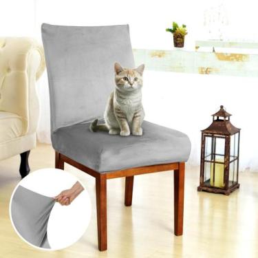 Imagem de Kit Capa De Cadeira De Jantar Suede Cinza Claro Com 10 Lugares Top - C