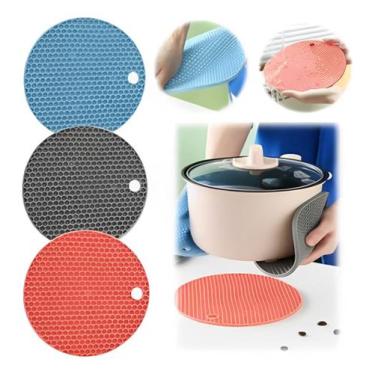 Imagem de Kit Com 4 Protetor De Mesa Silicone Descanso De Panela Prato - Oi Vida