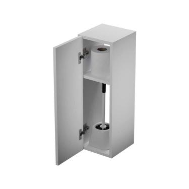 Imagem de Armário Organizador Multiuso Branco com Porta para Banheiro