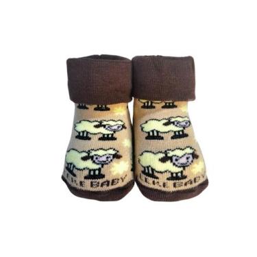 Imagem de Meia baby ant 0-15 marrom e bege ovelha ref-01056312201 - LEKE  MEIAS