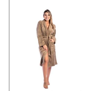 Imagem de Roupão de Microfibra Adulto Fleece - Feminino/masculino - 220gr/m - Pr