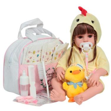 Imagem de Boneca Reborn Menina Valentina Saída de Banho Kit Completo - Cegonha R