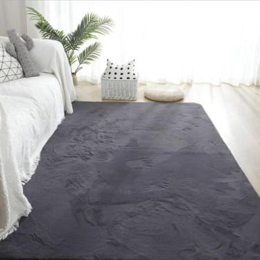 Imagem de Decoração para casa Tapete Sala de estar Tapetes macios e fofos de pelúcia Tapete para quarto infantil Tapete antiderrapante Cinza, cinza escuro, 80x180cm 31x70 pol.