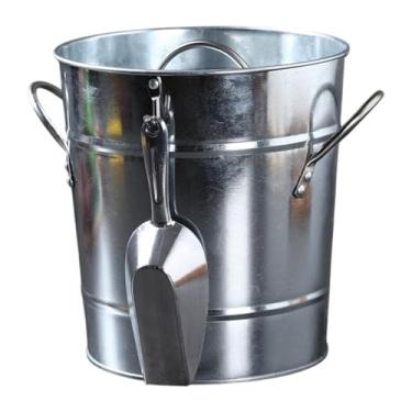 Imagem de YWJLQH Double Wall Ice Bucket Party Beverage Tub Wine Balde Chiller Drink Tub Kitchen, Argent