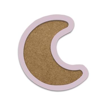 Imagem de Moldura Em Forma De Lua Para Amigurumi Em Mdf Colorido Cor:Rosa Chá;Tamanho:21,7x27,3 cm