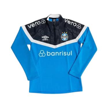 Imagem de Blusão Moletom Umbro Grêmio Treino 2023 Azul Profissionais-Masculino