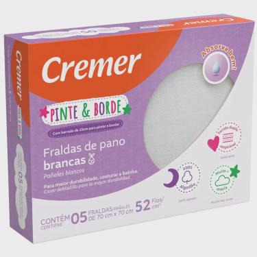 Imagem de Fralda Cremer Luxo Branca - Caixa C/5 - Pinte E Borde