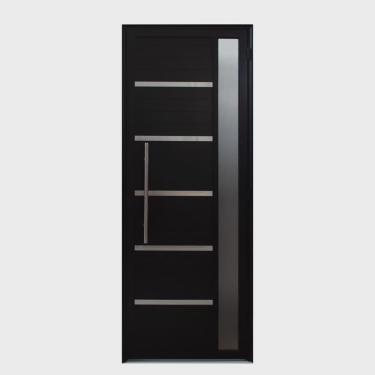 Imagem de Porta de Alumínio Lambril Solara Preta com Visor e Puxador 70 X 210 Preto