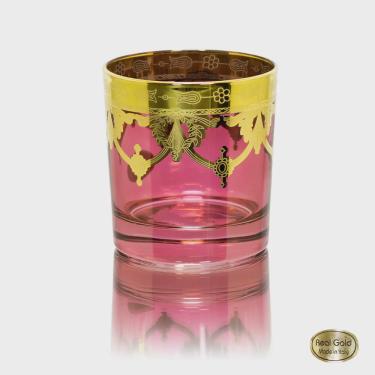 Imagem de Copo Whisky Cristal Italiano Lilás Ouro Prensado Classico