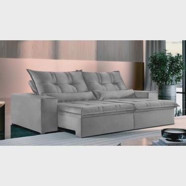 Imagem de Sofá 5 Lugares Retrátil e Reclinável Galícia Veludo com Molas