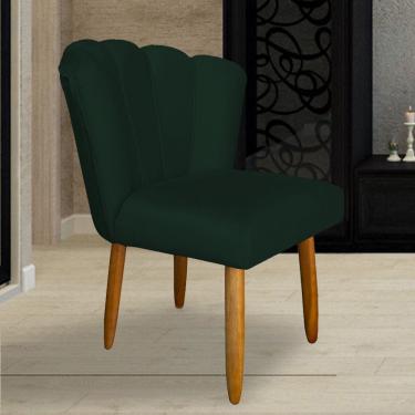 Imagem de Cadeira Pétala Veludo Verde Decorativa, Poltrona Sala de Estar, Salão, Quarto, Estética - Pratikza